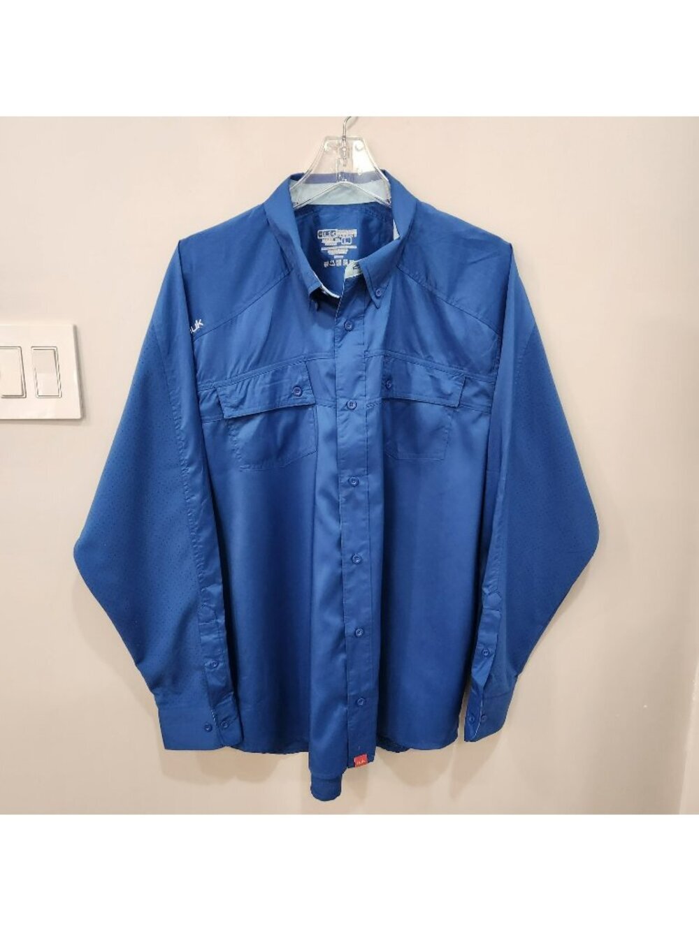 Huk Fishing Shirt Men Large Button Down Long Sleeve Performance Mesh Outdoor